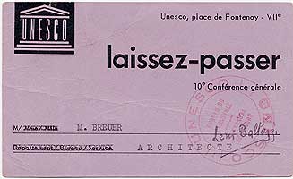 
UNESCO pass to the Tenth General Conference.
