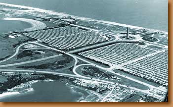 A view of Jones Beach State Park in 1949